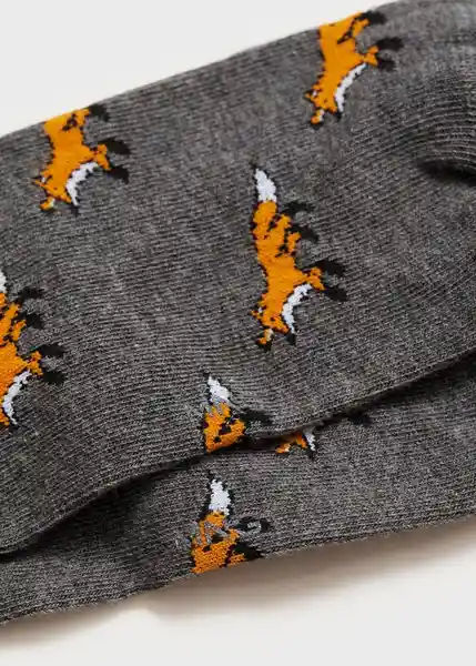 Calcetines Animal2 Gris Talla 45 Hombre Mango