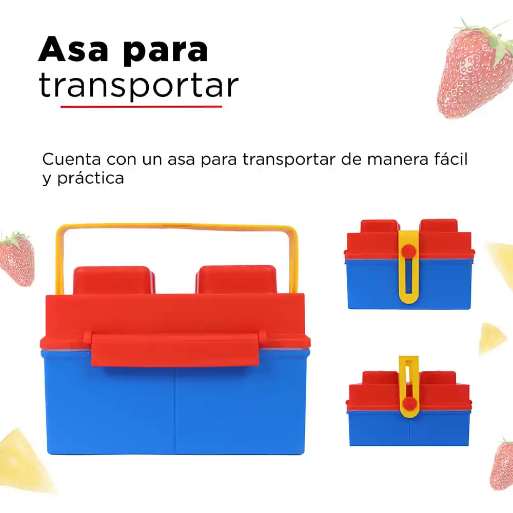 Miniso Contenedor Bento Building Blocks Con Agarradera 1485 mL