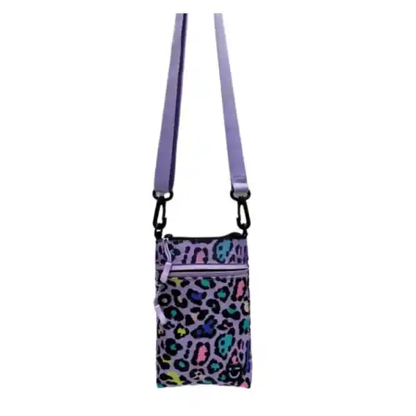 Bolso Porta Celular Leopard Morado Serie Miniso
