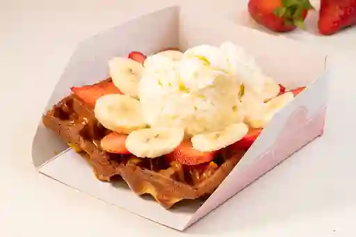 Waffle de Nutella, Helado y 2 Frutas