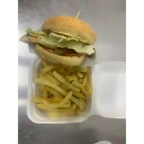 Hamburguesa de Pollo , en Combo con Papa