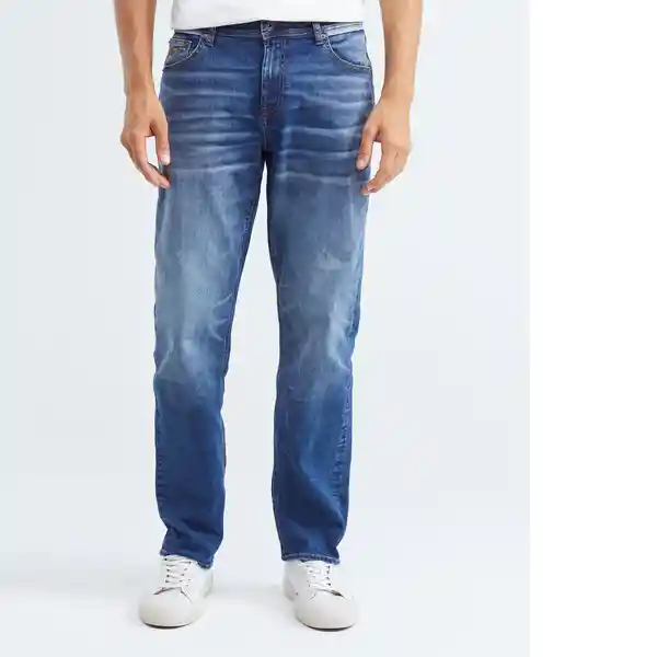 Straight Fit-morrison Azul Frances Medio Talla 38/32 Hombre Chevignon