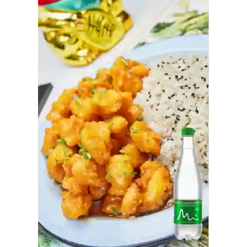 Combo Pollo a la Naranja + Manantial Con Gas 600ML