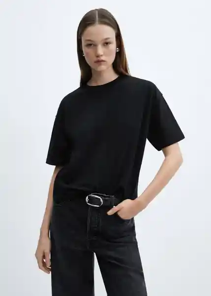 Camiseta Sita Negro Talla S Mujer Mango