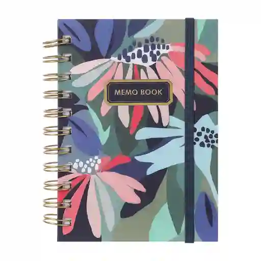 Libreta A5 Dazzling World Floral Oscuro Rayado 100 Hojas Miniso