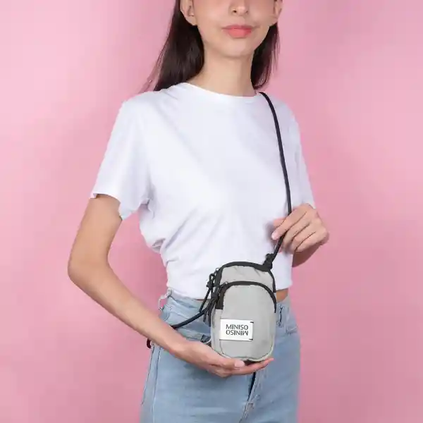 Bolso Mini Porta Celular Vitality Mix Gris Claro Miniso