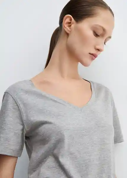 Camiseta Chalapi Gris Medio Vigoré Talla S Mujer Mango