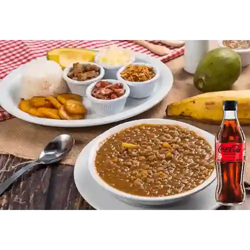 Cazuela lentejas normal + cocacola 300ml
