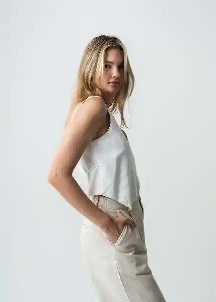 Camisa Alana Mujer Crudo Puro Claro T S 012G358 Naf Naf