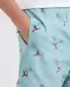 Short Bird Print Swimwear Azul Piedra Medio Talla S Chevignon