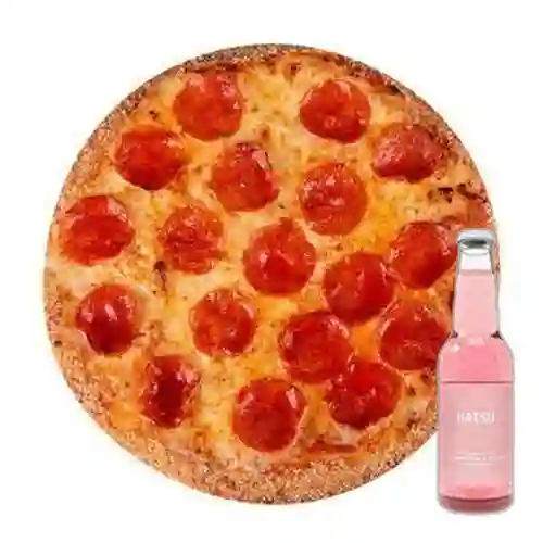 Combo: pizza pepperoni + soda hatsu