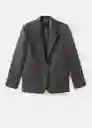 Blazer Americana Scone Gris Talla S Mujer Mango
