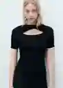 Vestido Nenufar Negro Talla M Mujer Mango
