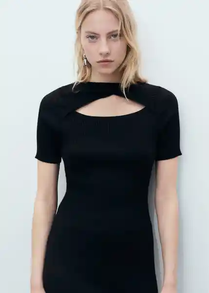 Vestido Nenufar Negro Talla M Mujer Mango