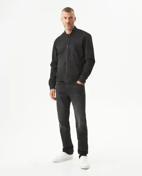 Chaqueta Suede Bomber Negro Sombrio Ultraoscuro T.L Chevignon