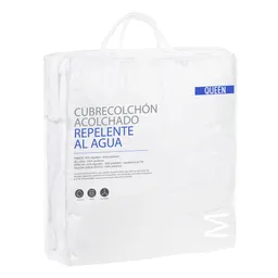 Cubre Colchón Queen Antifluido Quilt Blanco 0001