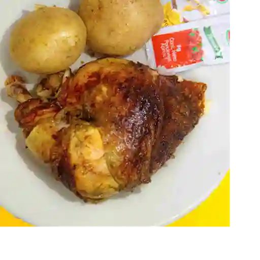Cuarto de pollo asado a la brasa