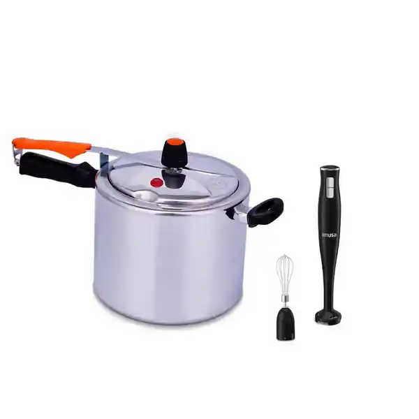 Imusa Set Olla a Presión 7 L + Mezclador Turbomix