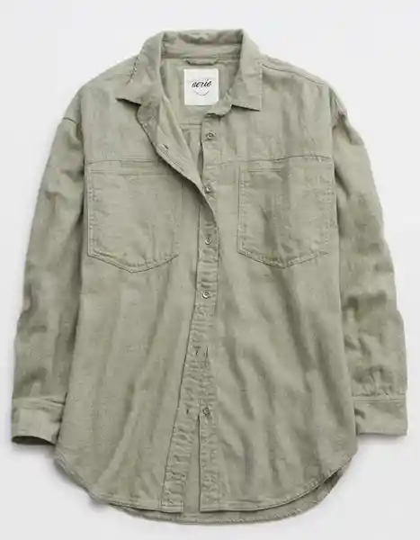 Camiseta Aerie Verde Talla: LARGE 3623331 American Eagle