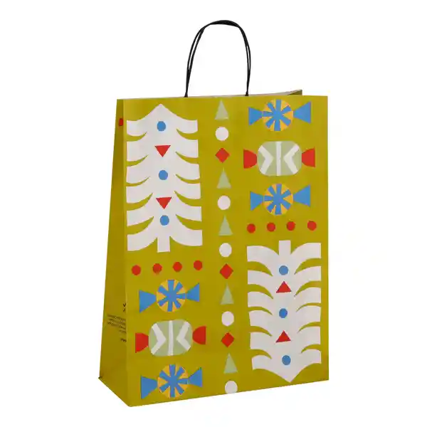 Bolsa de Regalo Navideña Amarillo Casaideas