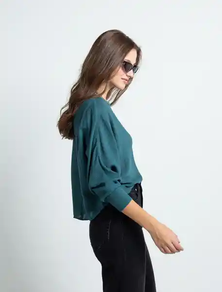 Camisa Maxi Mujer Verde Anade Oscuro Talla M 011F376 Naf Naf