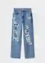 Pantalón Jean Brokens Tejano Medio Talla 36 Mujer Mango