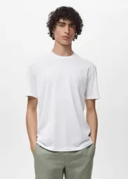 Camiseta Bellow Blanco Talla XXL Hombre Mango