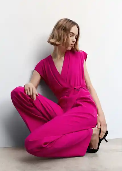 Enterizo Mono Seven Fucsia Talla 18 Mujer Mango