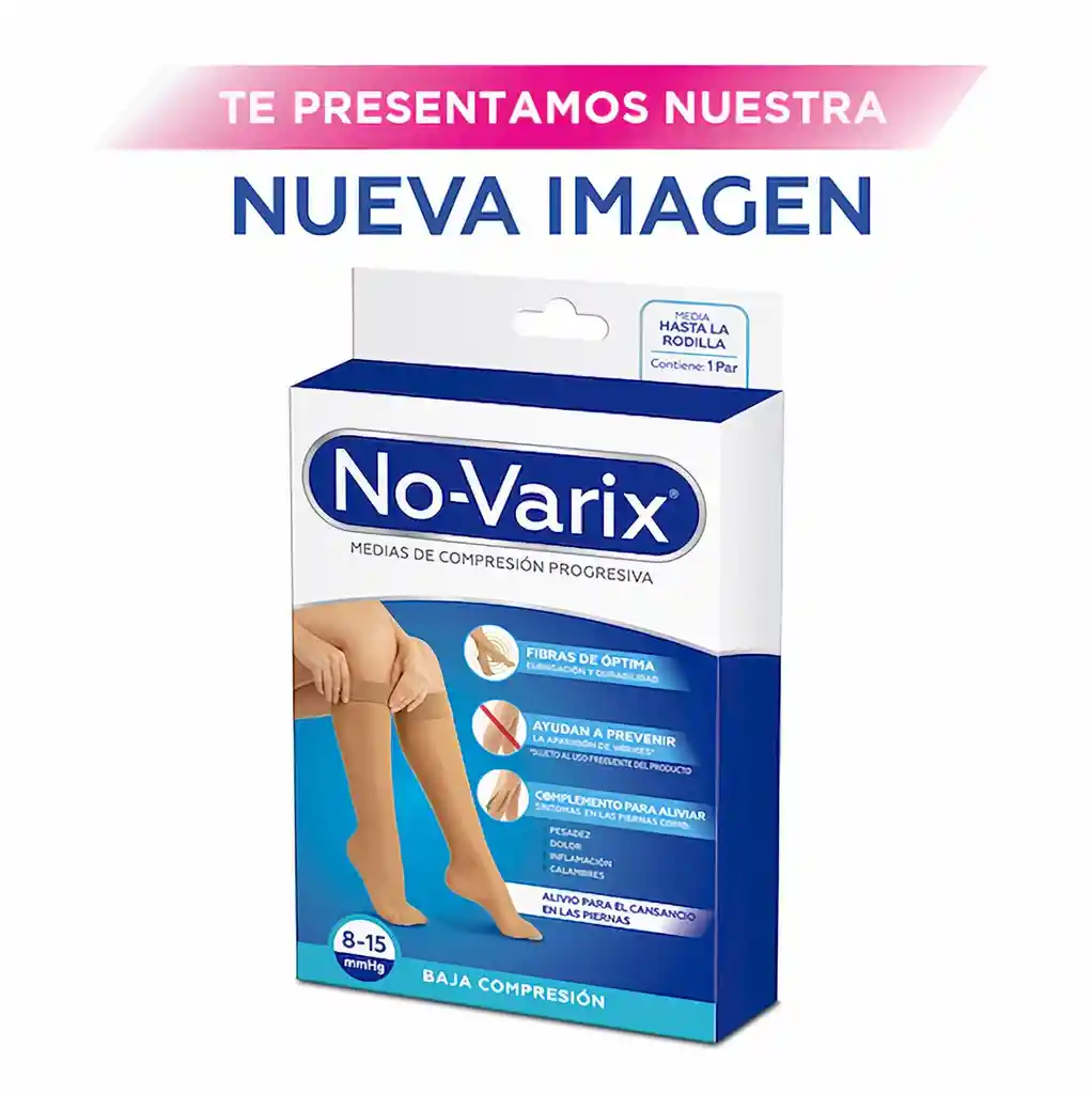 No-Varix® Calcetín Mujer Transparente 8-15 mm/hg Sahara Large