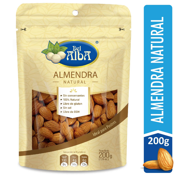 Del Alba Almendra Natural 200 g