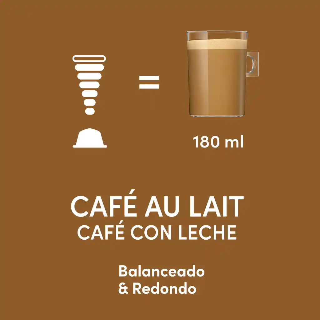 Cápsulas de Café con Leche NESCAFÉ DOLCE GUSTO Au Lait x 100g