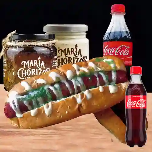 Combo Chorizo Santarrosano c/ Pan +Cocacola Orig 400ml