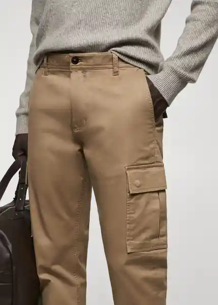 Pantalón Zeus Beige Talla 46 Hombre Mango