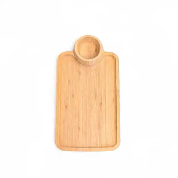 Bandeja en Bambú Con Salsera Ambiente Gourmet