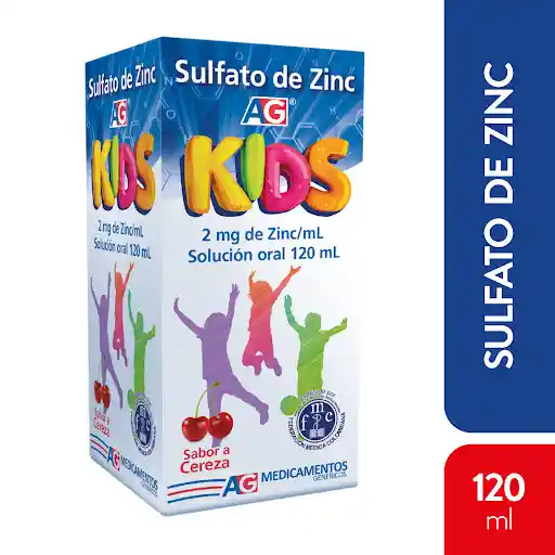 Sulfato De Zing American Generics Zinc Cereza 2Mg Ag X