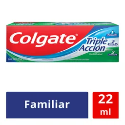 Crema Dental Colgate Triple Acción Menta Original 22 ml