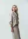 Camisa Elizza Mujer Crudo Pluma Medio Talla M/L 412G344 Naf Naf