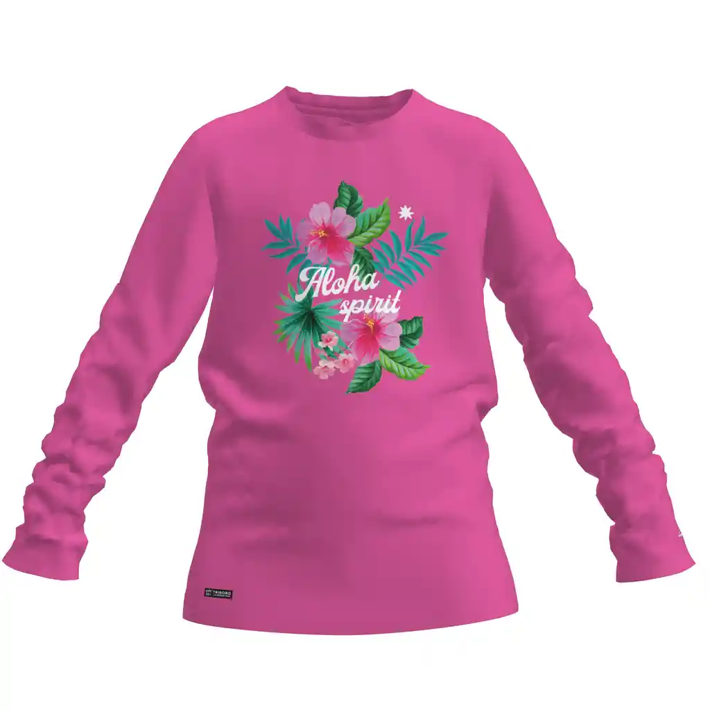 Camiseta de Surf Para Niños Protección Solar de Manga Larga - Olaian 100 Rosada