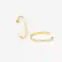 Bangle up Aretes Bangle Dorado Blanco