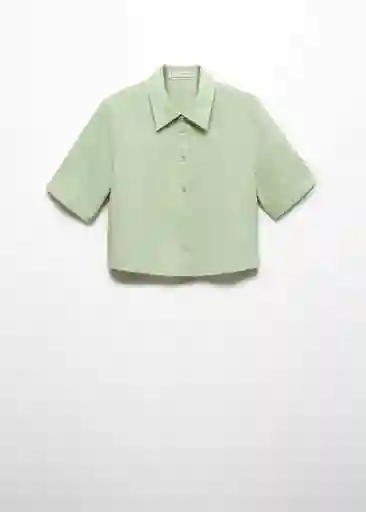 Camisa Mia-W Verde Pastel Talla XS Mujer Mango