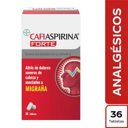 CafiAspirina Forte 650 mg Ácido Acetilsalicílico 65mg Cafeína Caja x 36 tab