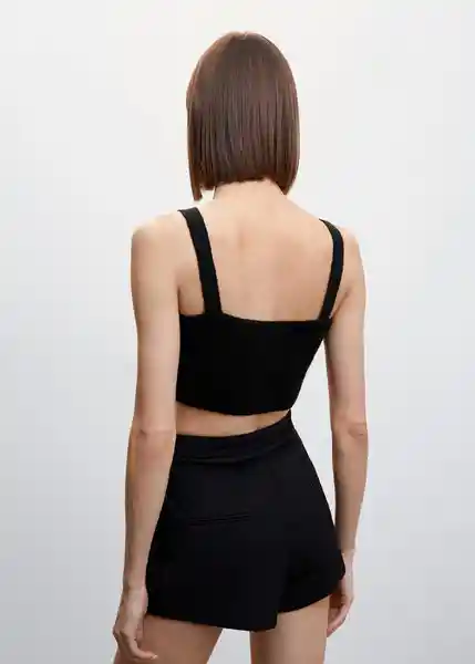 Top Constela Negro Talla 24 Mujer Mango