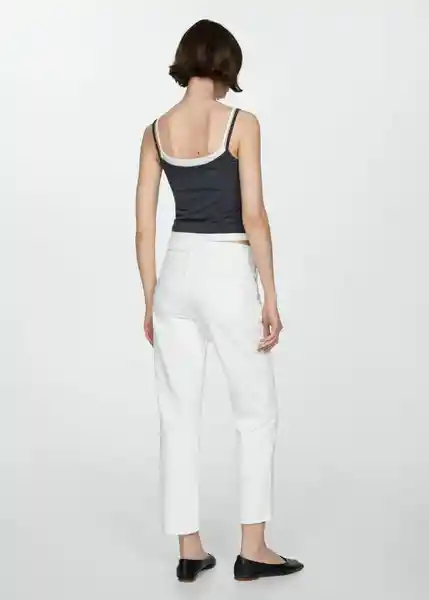 Jean Blanca Blanco Talla 42 Mujer Mango