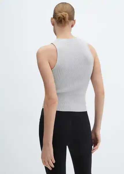 Top Gasparin Gris Talla M Mujer Mango