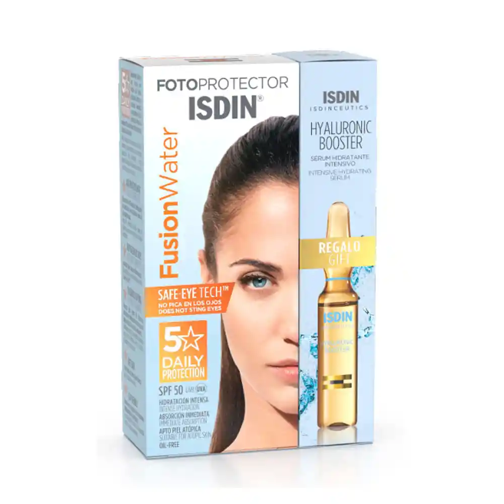 Isdin Pack Fotoprotector Fusión Water + Hyaluronic Booster