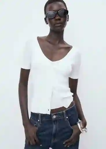 Jersey Orquidea Blanco Talla S Mujer Mango