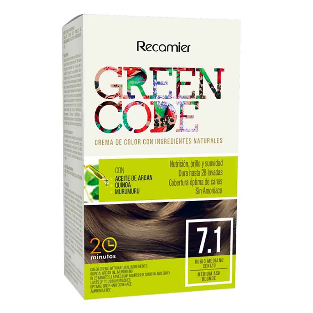 Green Code Crema de Color Rubio Mediano Cenizo