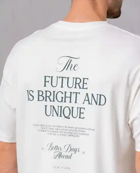 Camiseta Oversize Hombre Crudo Marfil Claro XXL 40412 Rifle