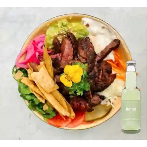 Bowl Rib Eye Caramelo Jengibre +Hatsu Sandía Albahaca 300ml