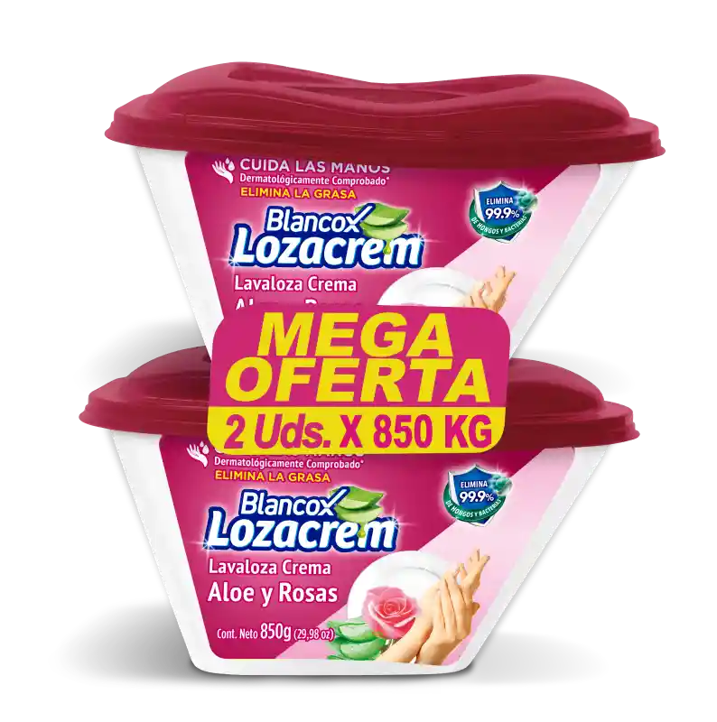 Blancox Detergente Lavaloza Lozacrem Aloe y Rosas en Pasta